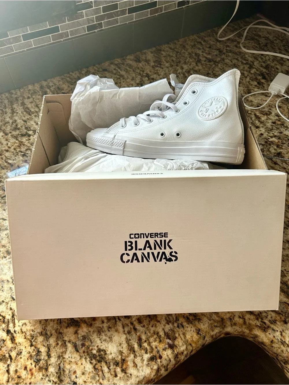 Converse White High Top Sneakers - Leather